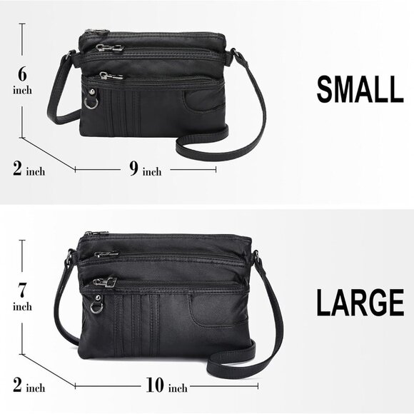 Treble Pockets Small Crossbody Purse Cell Phone Purse Shoulder Bags for Women - Picture 2 of 7